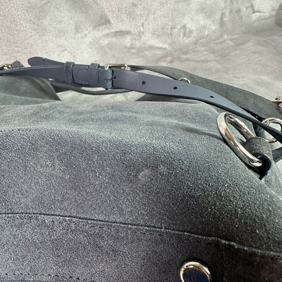 Rebecca Minkoff MAB Suede Hobo Shoulder Steep Gray  Bag - Picture 13 of 16
